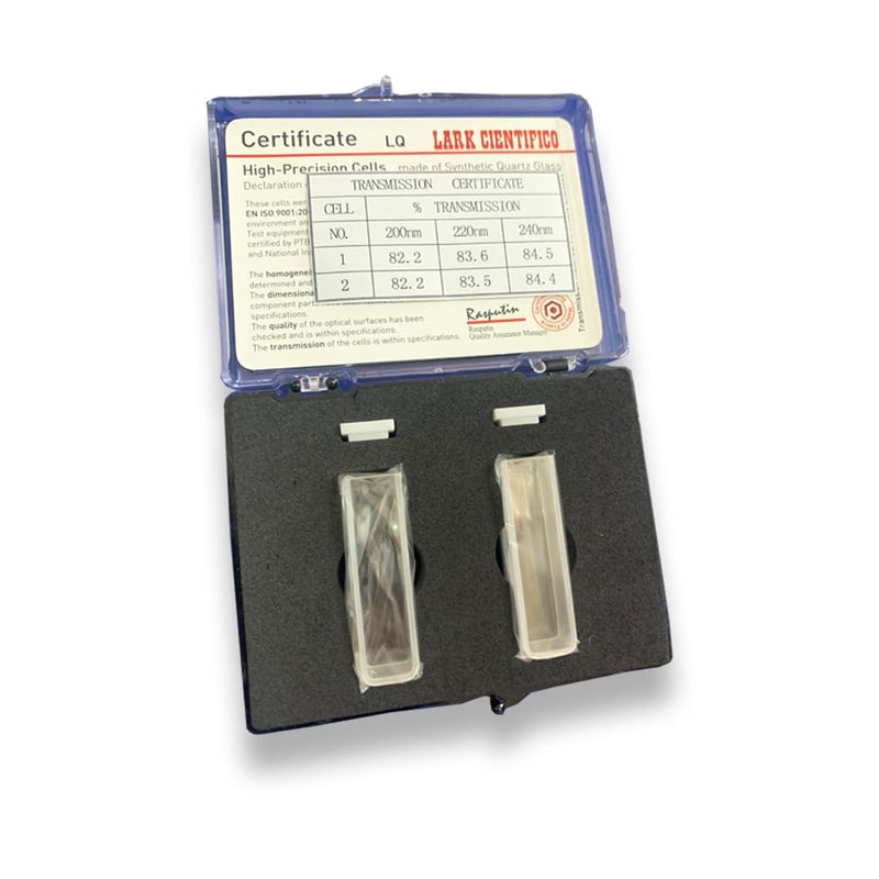 BEXCO UV Quartz Cuvettes for Spectrophotometer Standard Quartz Cells (Set of 2 Pcs) (Optical Windows: 2; Spectral Range: 190-2500 nm; Pathlength: 10 mm; Volume: 3.5 ml; A Non-Sealing PTFE Cover) LAQ-104 - Image 1